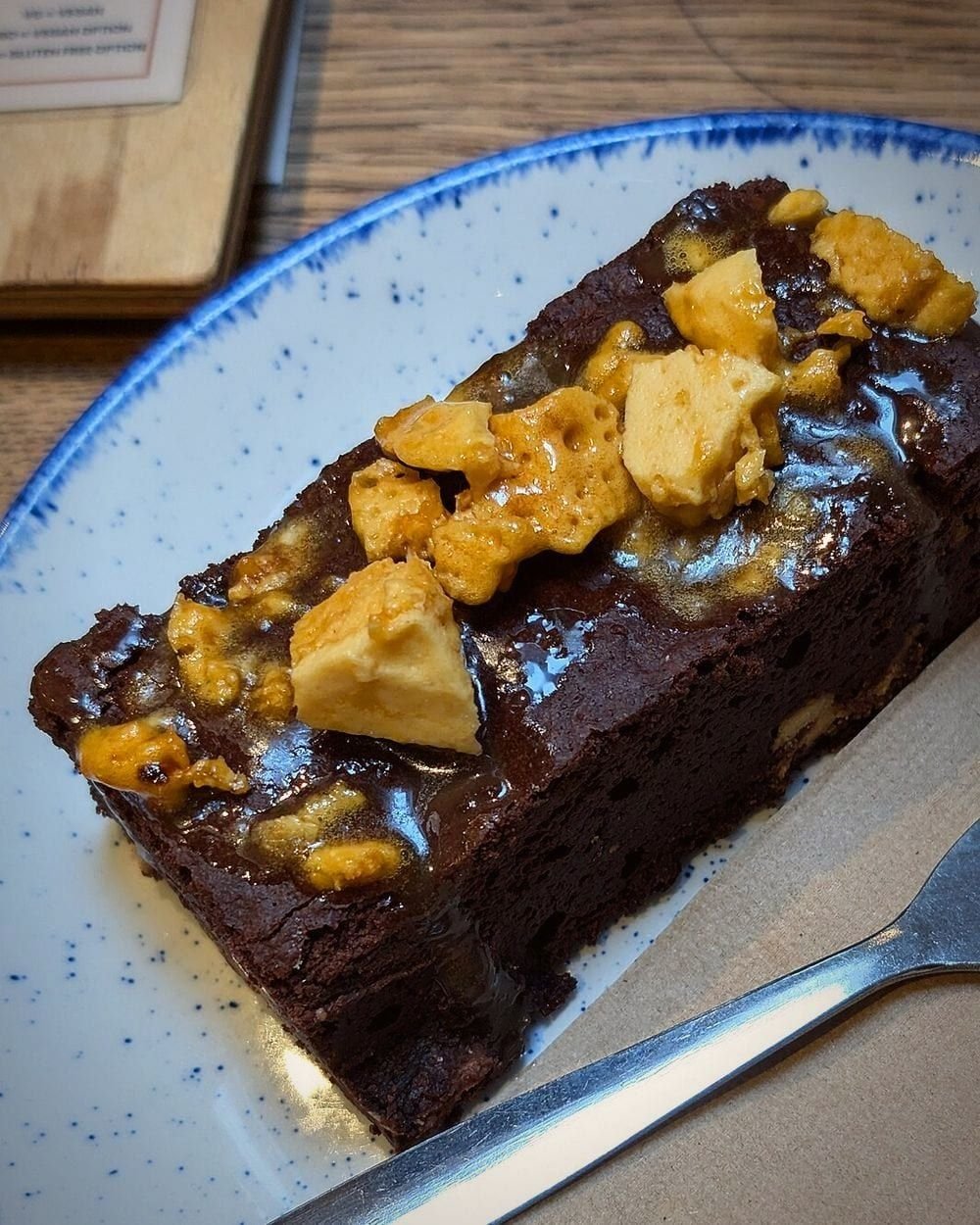 Caramel honeycomb topped brownie (representative photo)